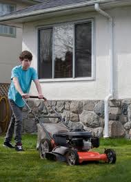 Teen Job Mowing Lawn
