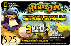 Animal Jam Online Games Gift Cards